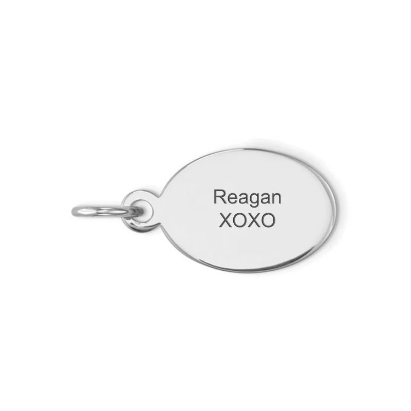 White oval block charm