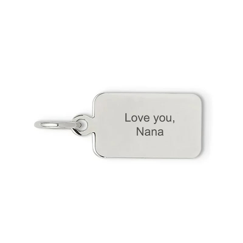 White rectangle block charm
