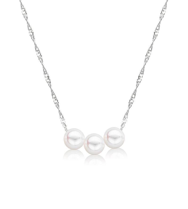 Cultured Starter Necklace (1) 4.5mm on a 16" 14k Yellow Gold Premium Chain