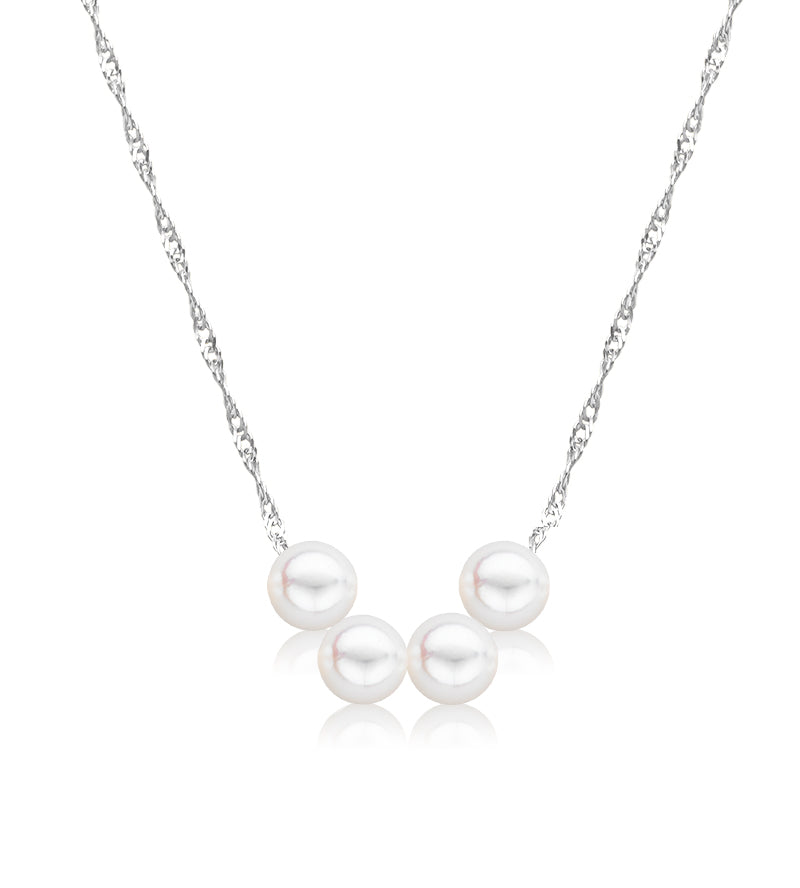 Cultured Starter Necklace (4) 6mm on a 16" 14k Yellow Gold Premium Chain