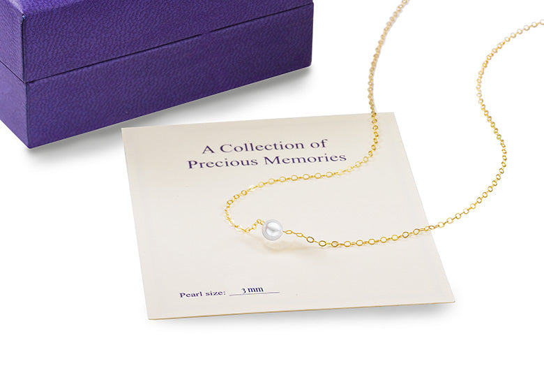 Cultured Starter Necklace (1) 5.5mm on a 16" 14k Yellow Gold Original Chain