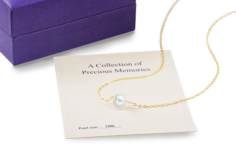 Cultured Starter Necklace (4) 7.5mm on a 16" 14k Yellow Gold Original Chain