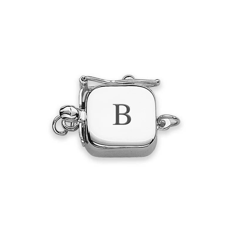 Clasp engraved white gold roman