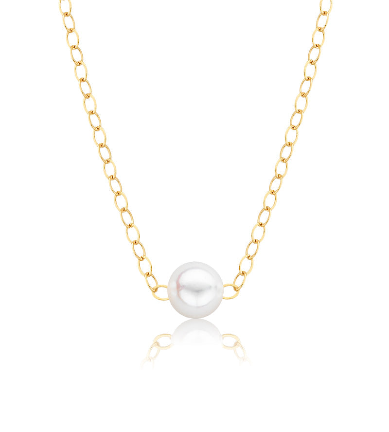 Cultured Starter Necklace (1) 7mm on a 16" Silver Original Chain