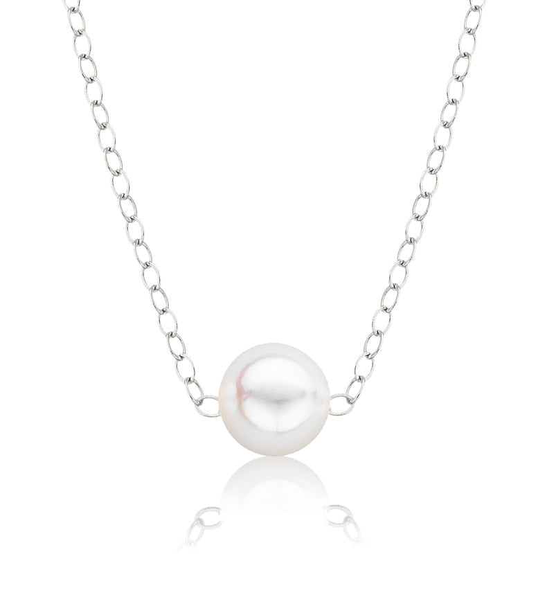 Cultured Starter Necklace (1) 4mm on a 16" 14k Yellow Gold Original Chain