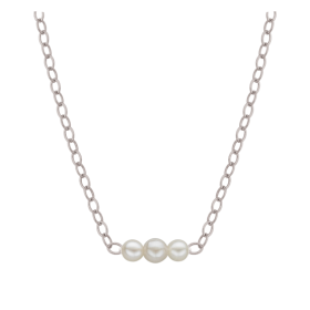 Natural Starter Necklace (1) 3.1 mm / (2) 2.7 mm / (2) 2.3 mm on a 14k White Gold 16 Inch Original Chain