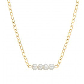 Natural Starter Necklace (1) 3.1 mm / (2) 2.7 mm / (2) 2.3 mm on a 14k White Gold 16 Inch Premium Chain
