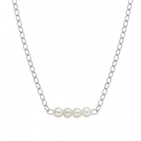 Natural Starter Necklace (1) 3.1 mm / (2) 2.7 mm / (2) 2.3 mm on a Silver 16 Inch Original Chain