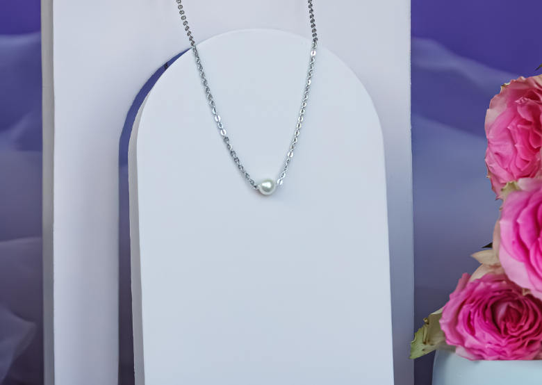 Cultured Starter Necklace (4) 4mm on a 16" 14k Yellow Gold Original Chain