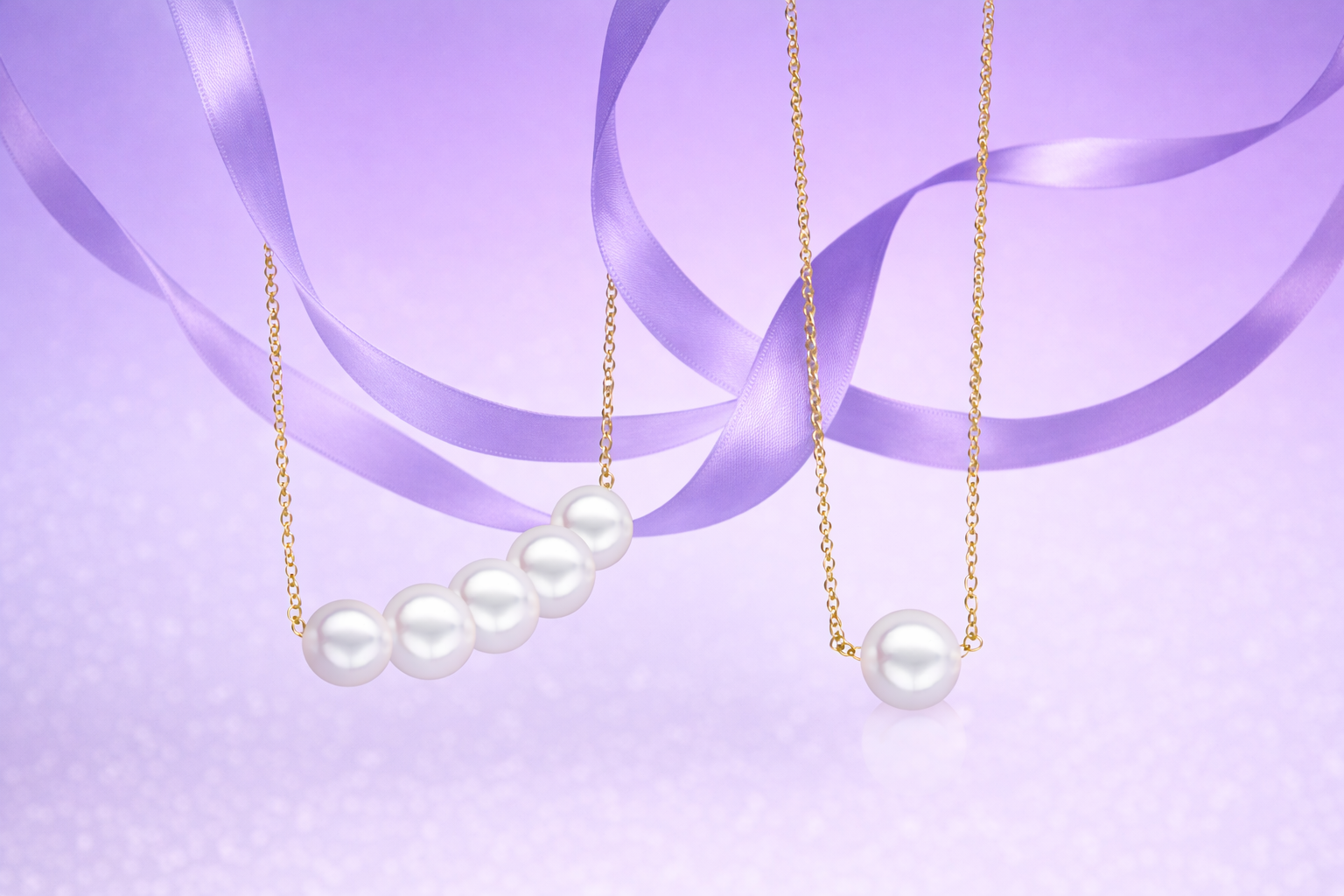 Starter Add A Pearl necklaces strung on silk thread