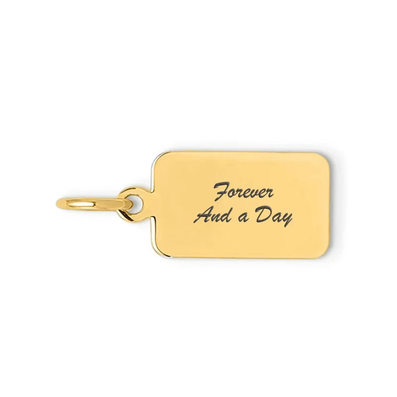 Yellow rectangle script charm