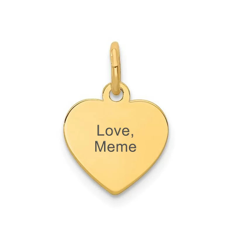 Yellow gold heart block charm