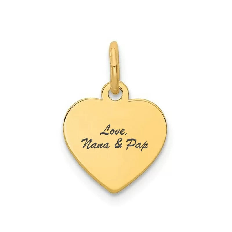Yellow heart script charm