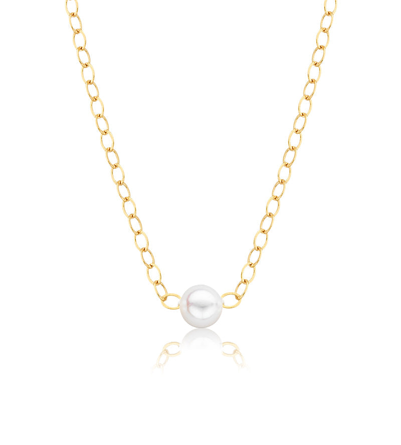 Cultured Starter Necklace (3) 5mm on a 16" Silver Original Chain