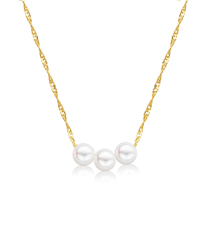Cultured Starter Necklace (1) 7.5mm on a 16" 14k White Gold Premium Chain
