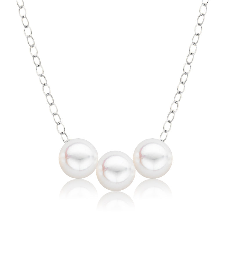 Cultured Starter Necklace (1) 4.5mm on a 16" 14k White Gold Original Chain