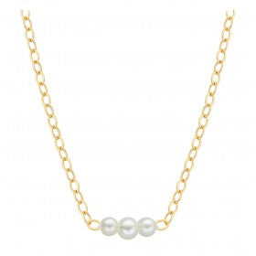 Natural Starter Necklace (1) 3.1 mm / (2) 2.7 mm / (2) 2.3 mm on a 14k Yellow Gold 16 Inch Original Chain