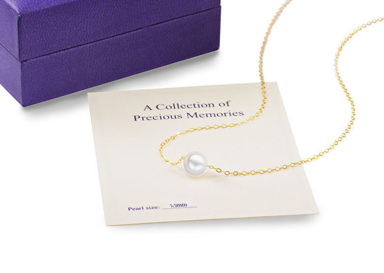 Cultured Starter Necklace (3) 3mm on a 16" 14k Yellow Gold Original Chain