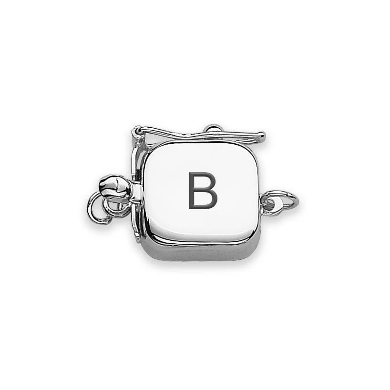 Clasp engraved white gold block