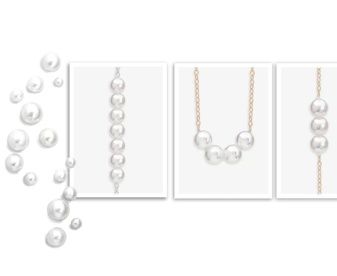 Pearl necklace with various chain options