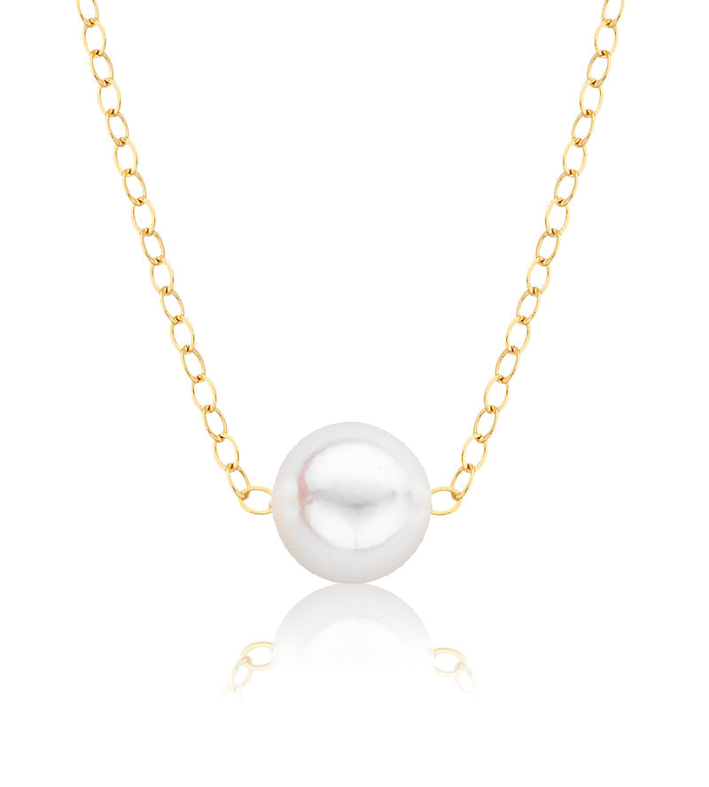 Cultured Starter Necklace (3) 7mm on a 16" Silver Original Chain