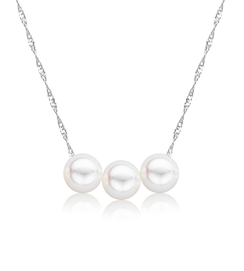 Cultured Starter Necklace (4) 5mm on a 16" 14k Yellow Gold Premium Chain