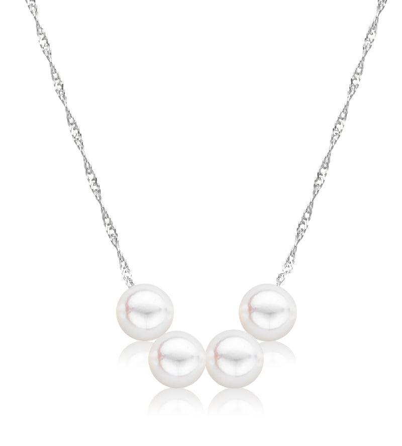 Cultured Starter Necklace (3) 6mm on a 16" 14k Yellow Gold Premium Chain