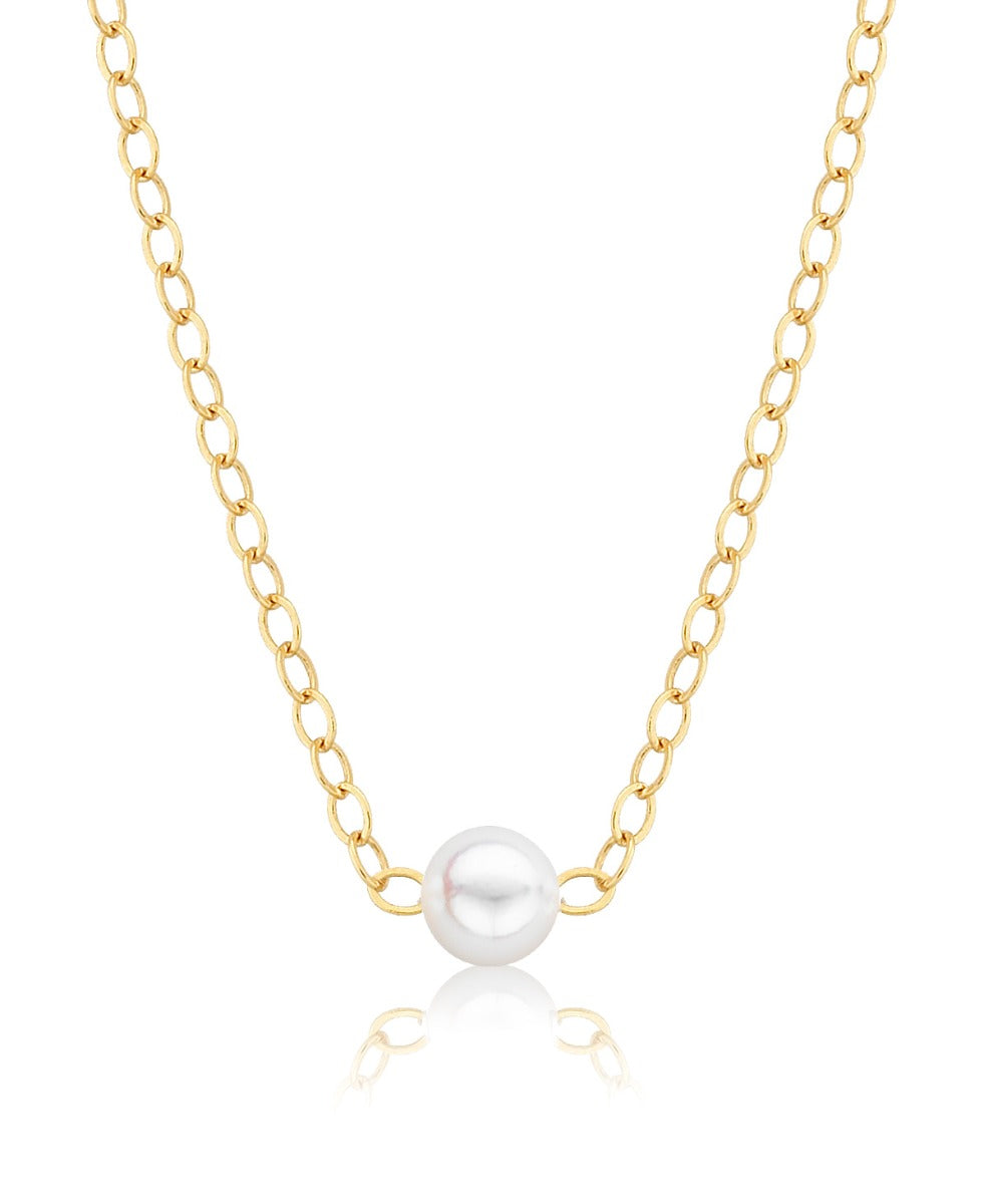 Cultured Starter Necklace (1) 3mm on a 16" 14k Yellow Gold Original Chain