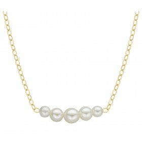 Natural Starter Necklace (2) 3.3 mm / (2) 2.7 mm on a 14k Yellow Gold 16 Inch Premium Chain