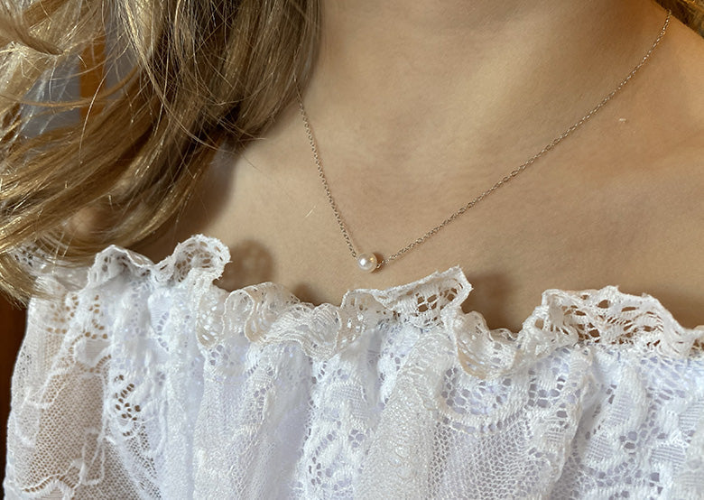 Cultured Starter Necklace (3) 3mm on a 16" Silver Original Chain