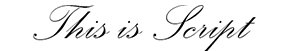 An example of the Script font for engraving