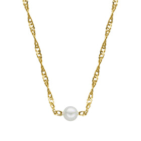 Natural Starter Necklace (1) 2.7 mm on a 14k Yellow Gold 16 Inch Premium Chain