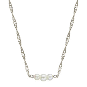Natural Starter Necklace (1) 3.1 mm / (2) 2.3 mm on a 14k White Gold 16 Inch Original Chain