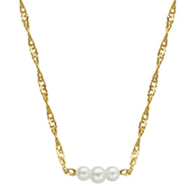 Natural Starter Necklace (1) 3.1 mm / (2) 2.3 mm on a 14k Yellow Gold 16 Inch Premium Chain