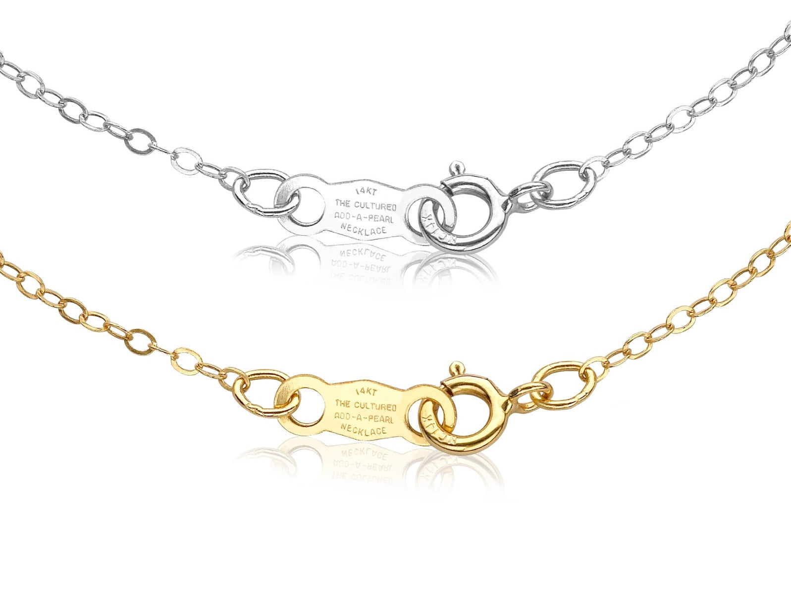 Cultured Starter Necklace (4) 8mm on a 16" 14k White Gold Original Chain