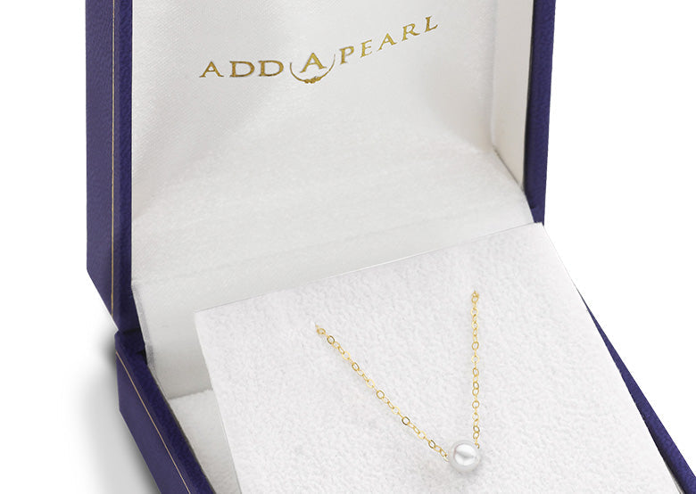 Cultured Starter Necklace (3) 6.5mm on a 16" 14k White Gold Original Chain