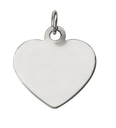 Silver or Gold Heart Charm CH-502-14K Engraving Charms