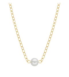 14k Yellow Gold with (1) 2.7mm pearl E-112 16" y/g Natural Necklace