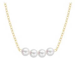Cultured Starter Necklace (4) 3.5mm on a 14" y/g chain CP(4) 3.5mm 14" y/g Cultured Necklace