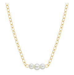 Natural Starter Necklace (1) 2.7 mm, (1) 3.1 mm, (2) 2.3 mm with 14" White Gold Chain E112 with 14" White Gold Natural Necklace