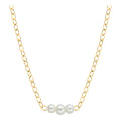 Natural Starter Necklace (1) 2.7 mm, (1) 3.1 mm, (2) 2.3 mm with 14" Gold Chain E112 with 14" Gold Chain Natural Necklace
